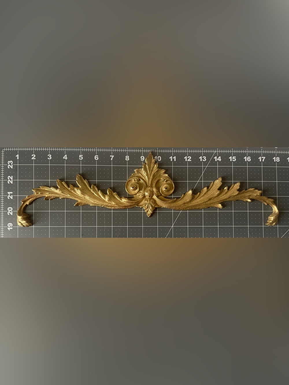 Vintage Solid Brass Ornate Furniture Applique